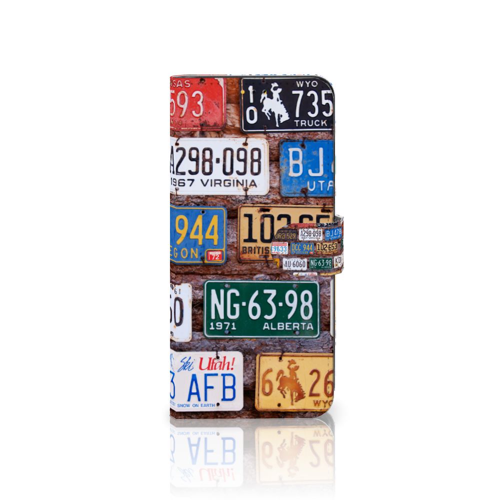 Samsung Galaxy A14 5G Telefoonhoesje met foto Kentekenplaten met kleurrijke collage van Amerikaanse kentekenplaten