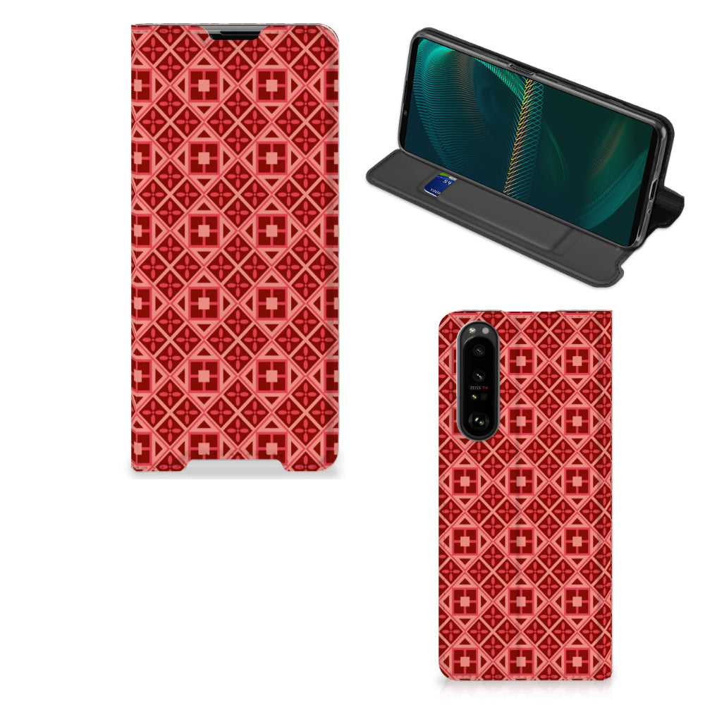 Sony Xperia 5 III Hoesje met Magneet Batik Rood