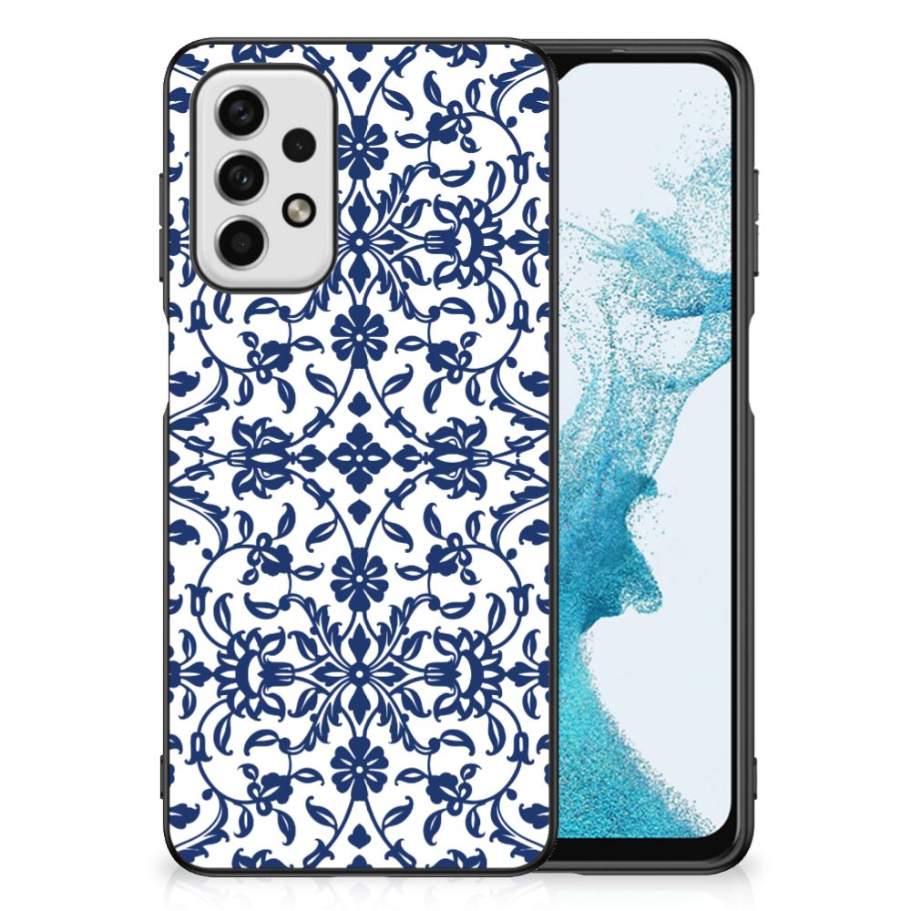 Samsung Galaxy A23 Bloemen Hoesje Flower Blue B2C Telecom