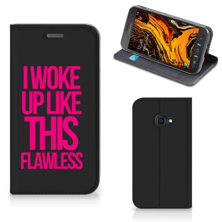 Samsung Galaxy Xcover 4s Hoesje met tekst Woke Up - Origineel Cadeau Zelf Maken