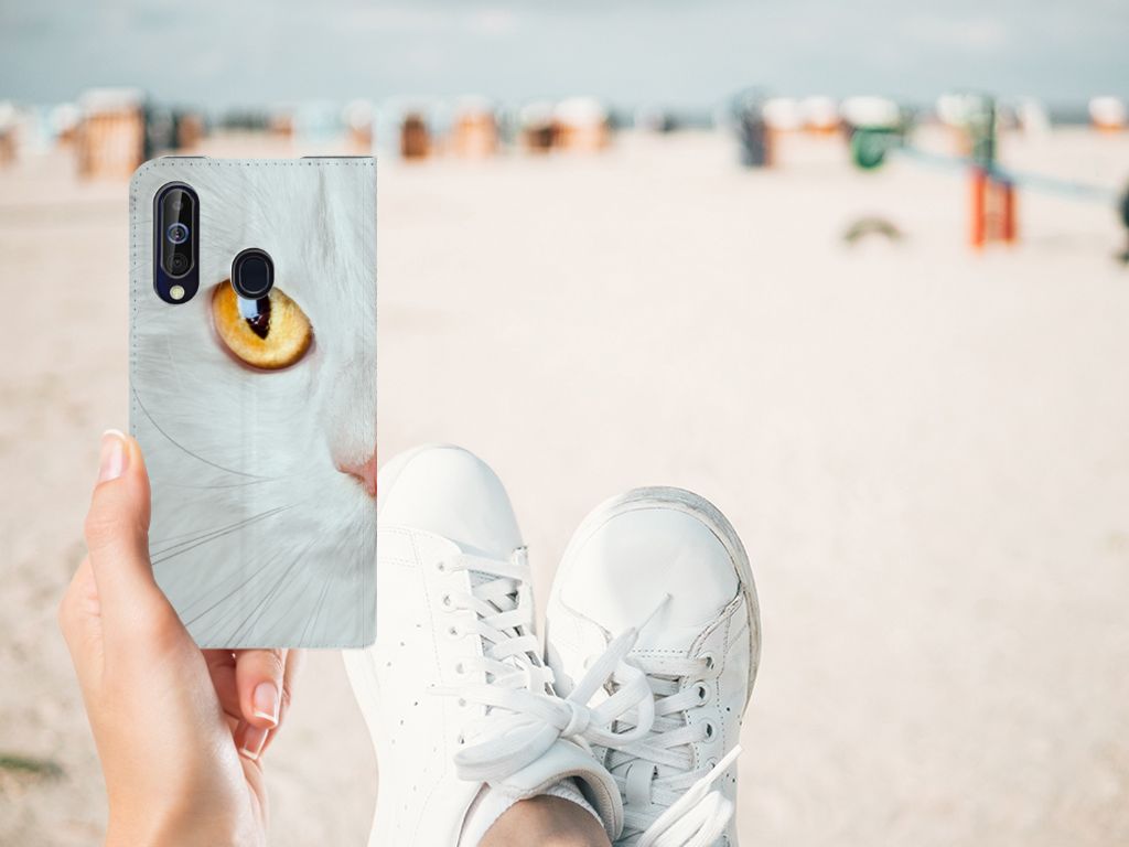 Samsung Galaxy A60 Hoesje maken Witte Kat