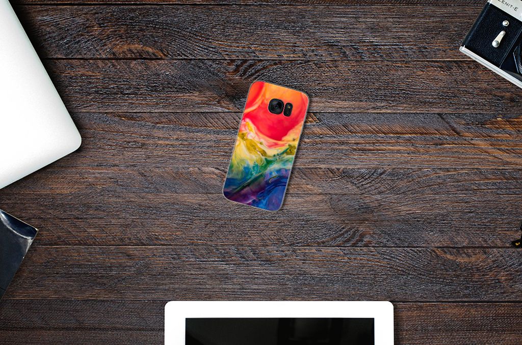 Hoesje maken Samsung Galaxy S7 Watercolor Dark
