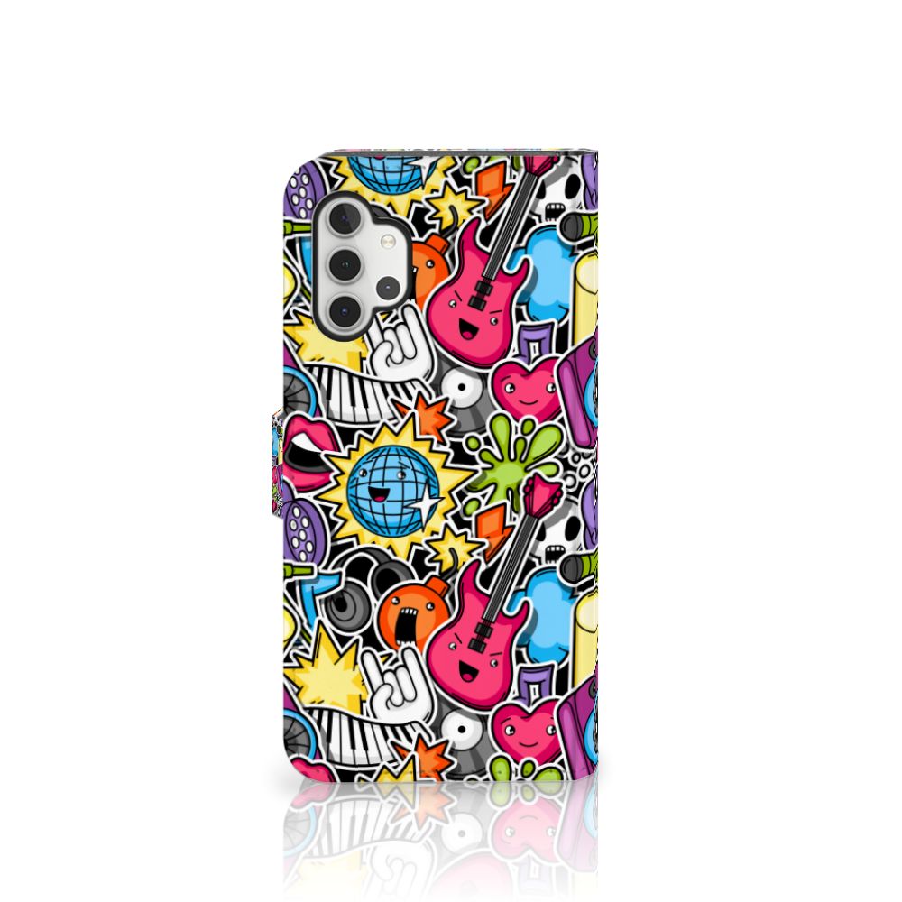 Samsung Galaxy A32 5G Wallet Case met Pasjes Punk Rock