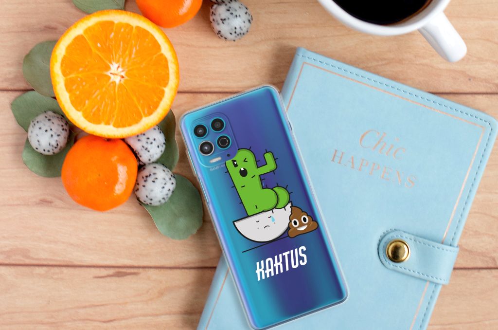 Motorola Moto G100 Telefoonhoesje met Naam Cactus Poo B2C Telecom
