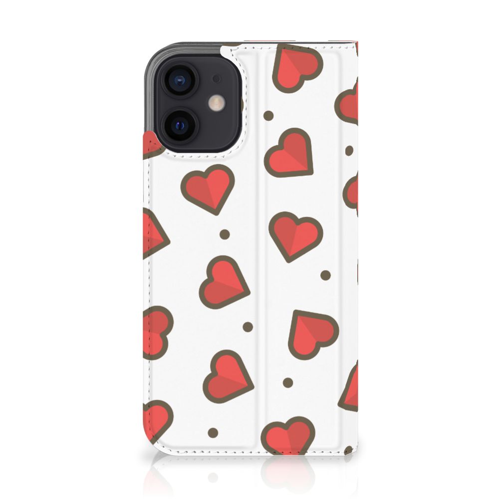 iPhone 12 Mini Hoesje met Magneet Hearts - B2C Telecom