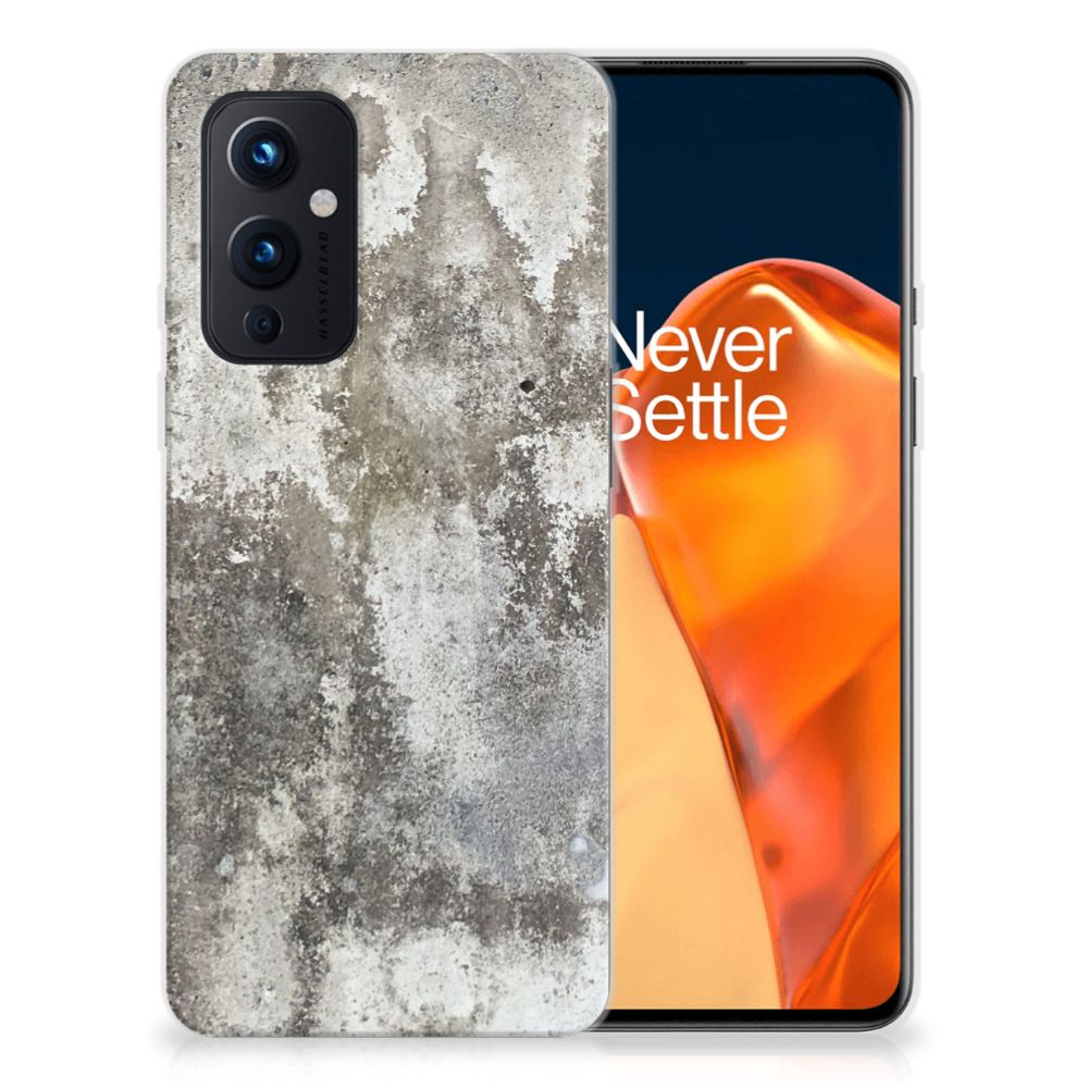 OnePlus 9 TPU Siliconen Hoesje Beton Print