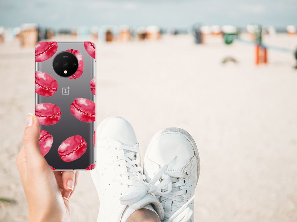 OnePlus 7T Siliconen Case Pink Macarons