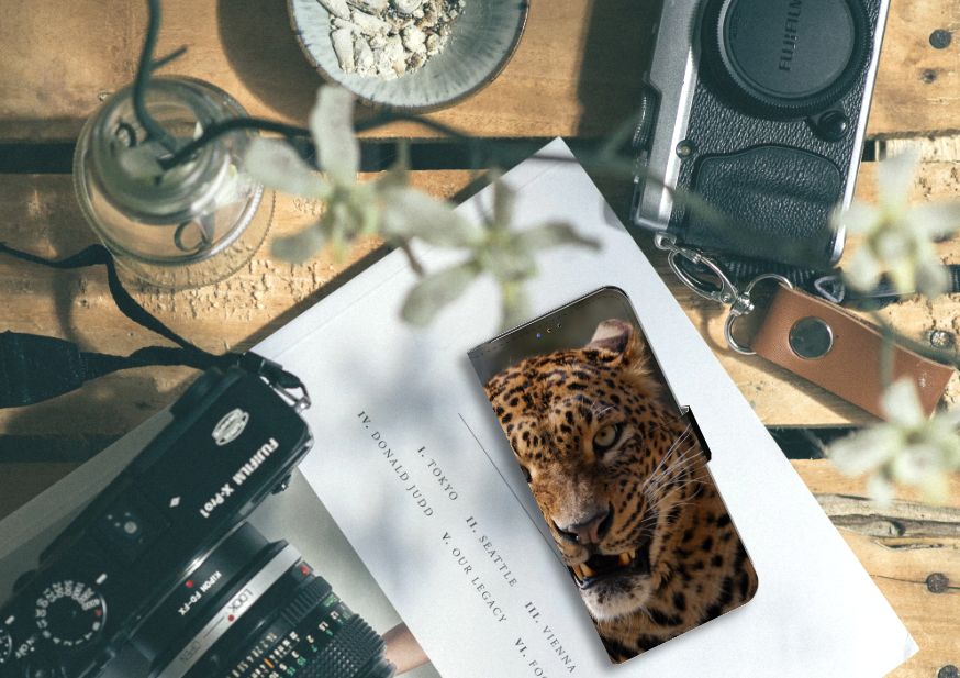 Samsung Galaxy A20s Telefoonhoesje met Pasjes Luipaard