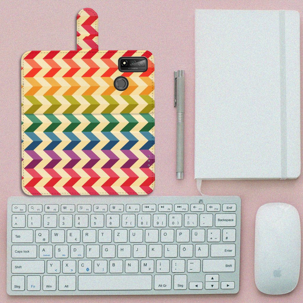 Huawei P Smart 2020 Telefoon Hoesje Zigzag Multi Color