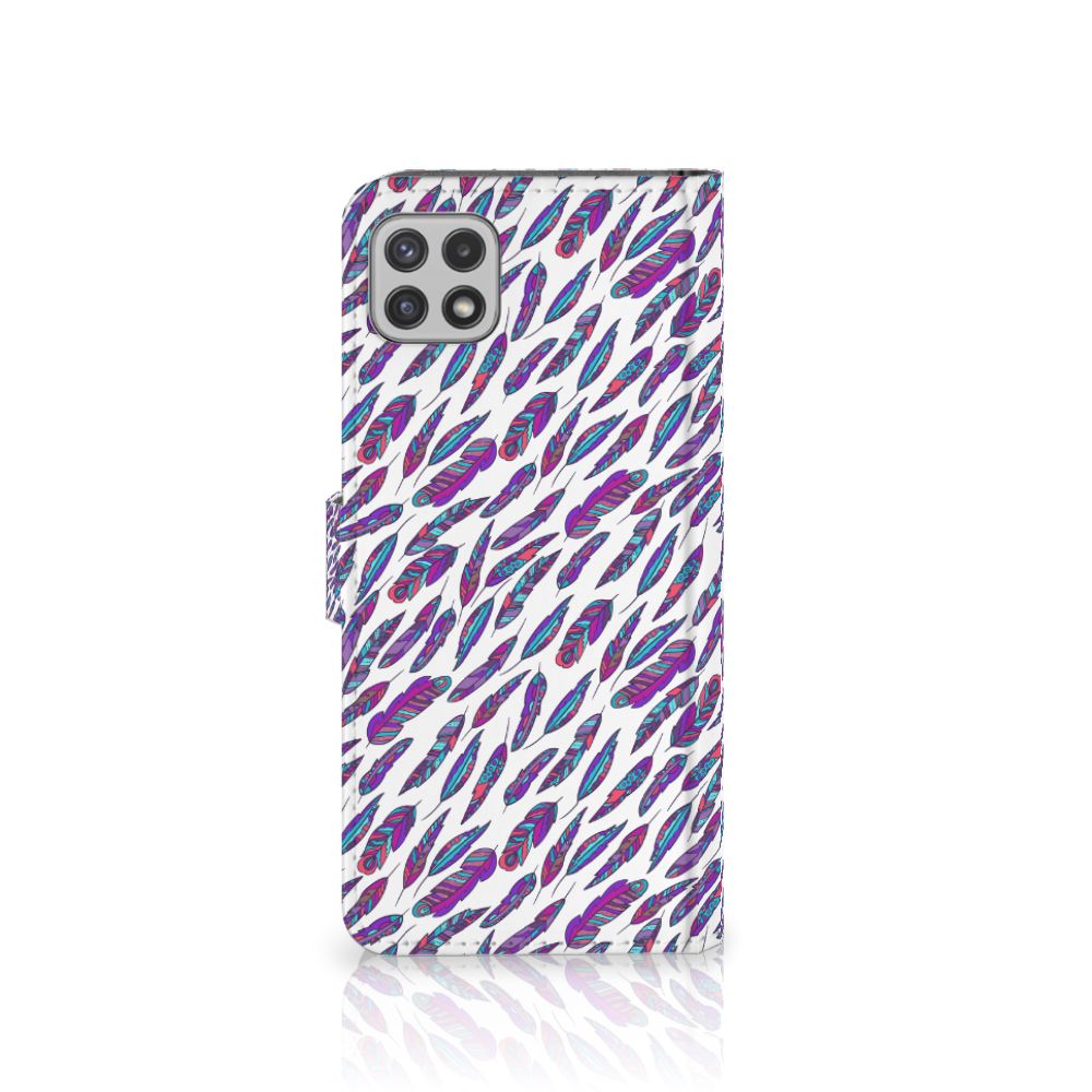 Samsung Galaxy A22 5G Telefoon Hoesje Feathers Color