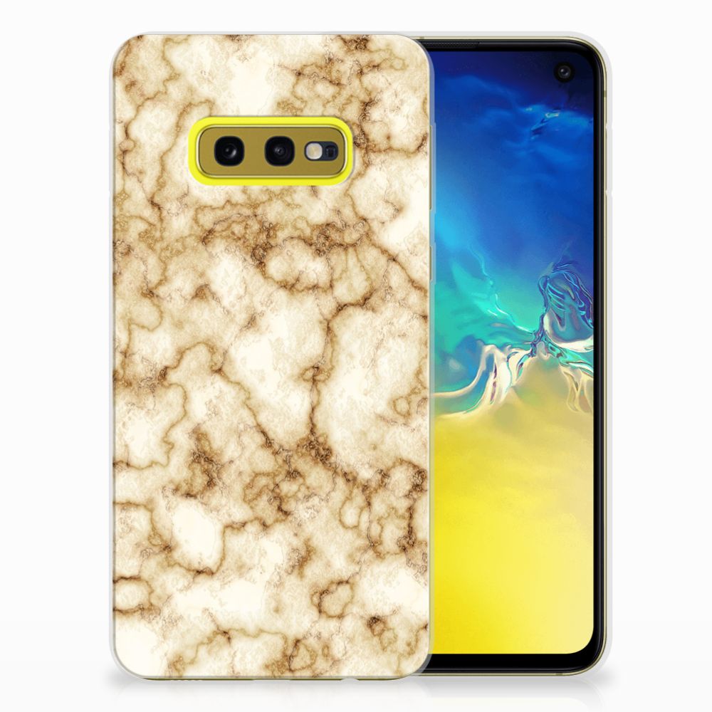 Samsung Galaxy S10e TPU Siliconen Hoesje Marmer Goud