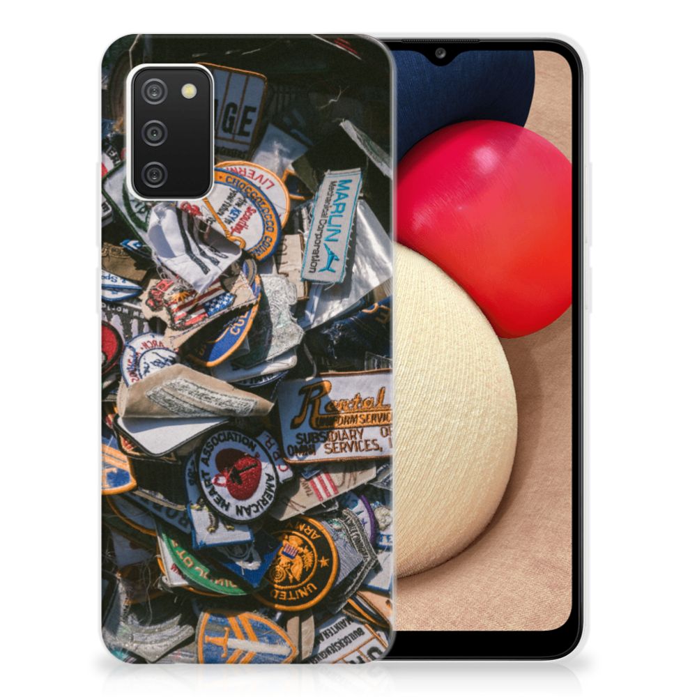 Samsung Galaxy A02s Siliconen Hoesje met foto Badges B2C Telecom