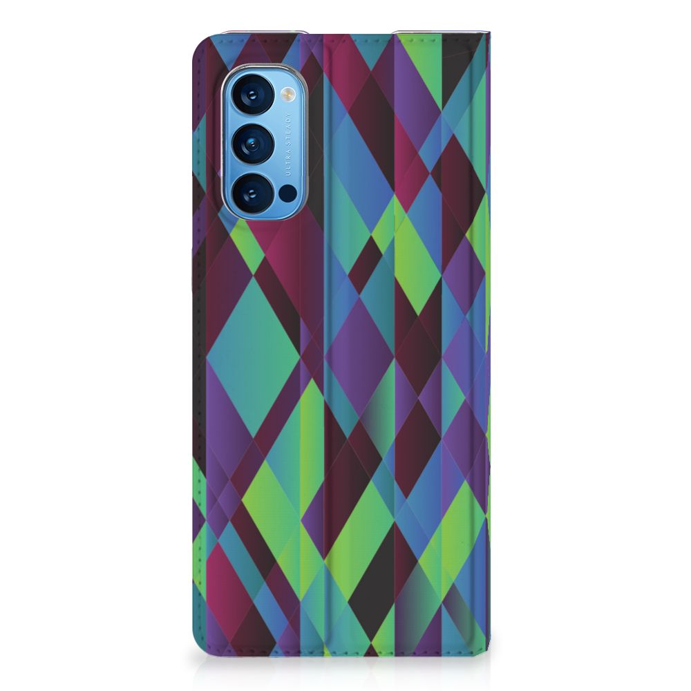 OPPO Reno4 Pro 5G Stand Case Abstract Green Blue - B2C Telecom