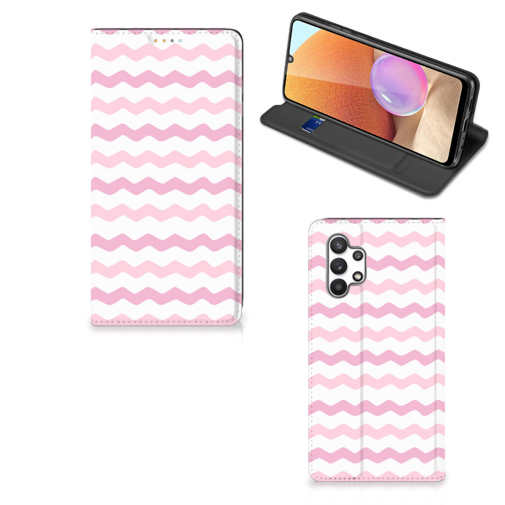 Samsung Galaxy A32 4G | A32 5G Enterprise Editie Hoesje met Magneet Waves Roze - B2C Telecom