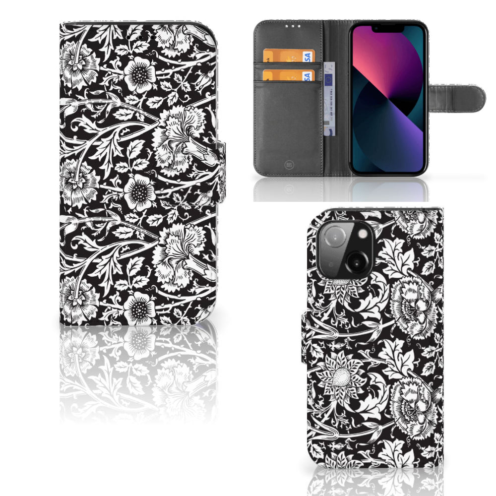 iPhone 13 Mini Hoesje Black Flowers