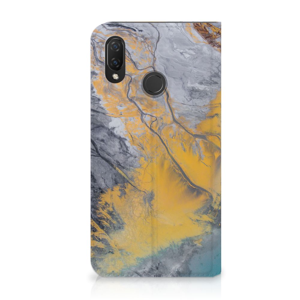 Huawei P Smart Plus Standcase Marble Blue Gold