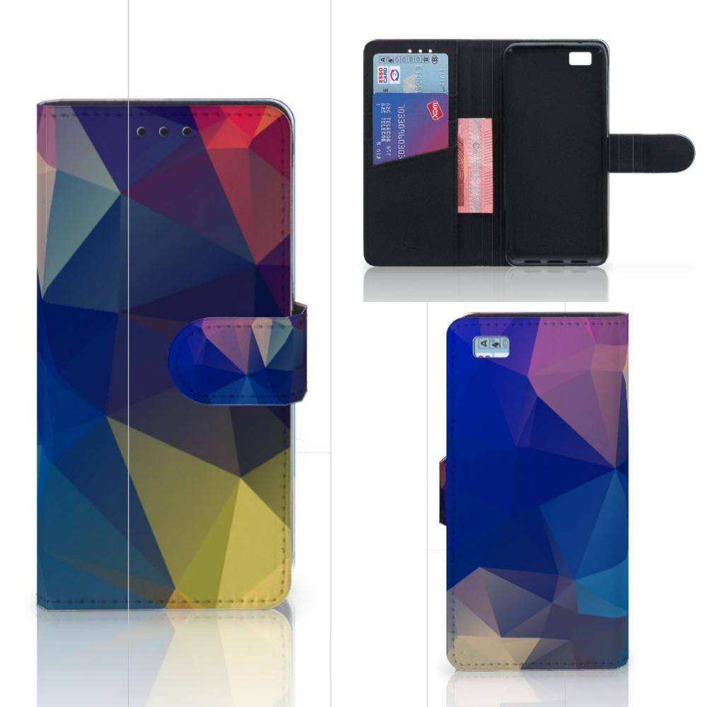Huawei Ascend P8 Lite Book Case Polygon Dark