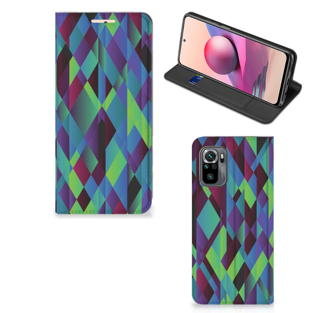 Xiaomi Redmi Note 10 4G | 10S | Poco M5s Stand Case Abstract Green Blue