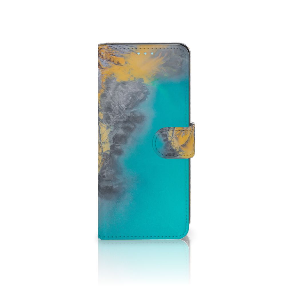 Sony Xperia 10 III Bookcase Marble Blue Gold