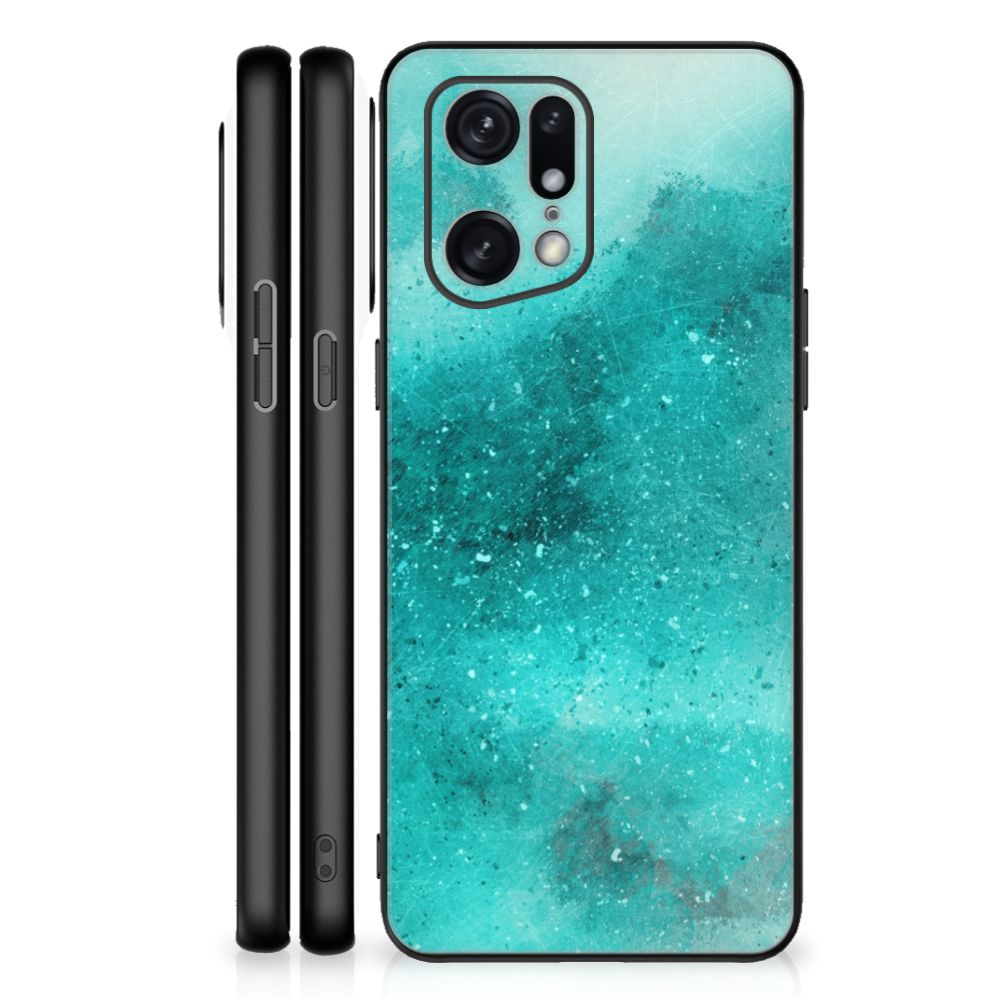 Kleurrijke Telefoonhoesje OPPO Find X5 Pro Painting Blue