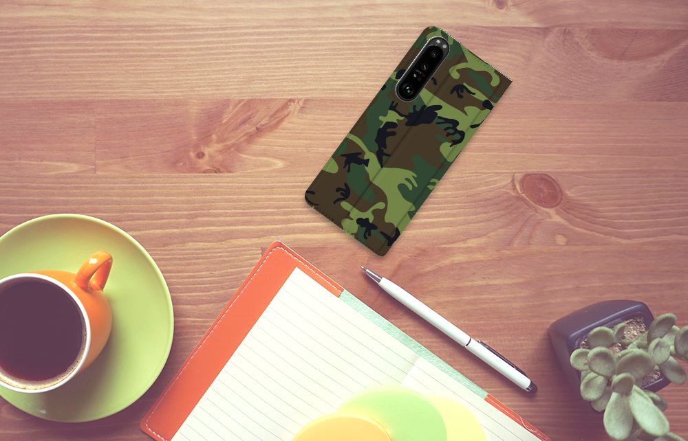 Sony Xperia 1 III Hoesje met Magneet Army Dark - B2C Telecom