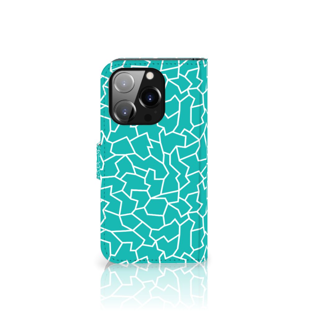 iPhone 14 Pro Hoesje Cracks Blue