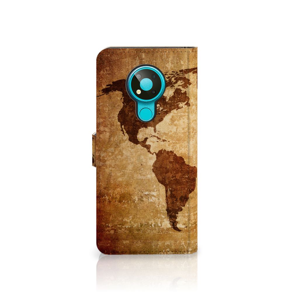 Nokia 3.4 Flip Cover Wereldkaart