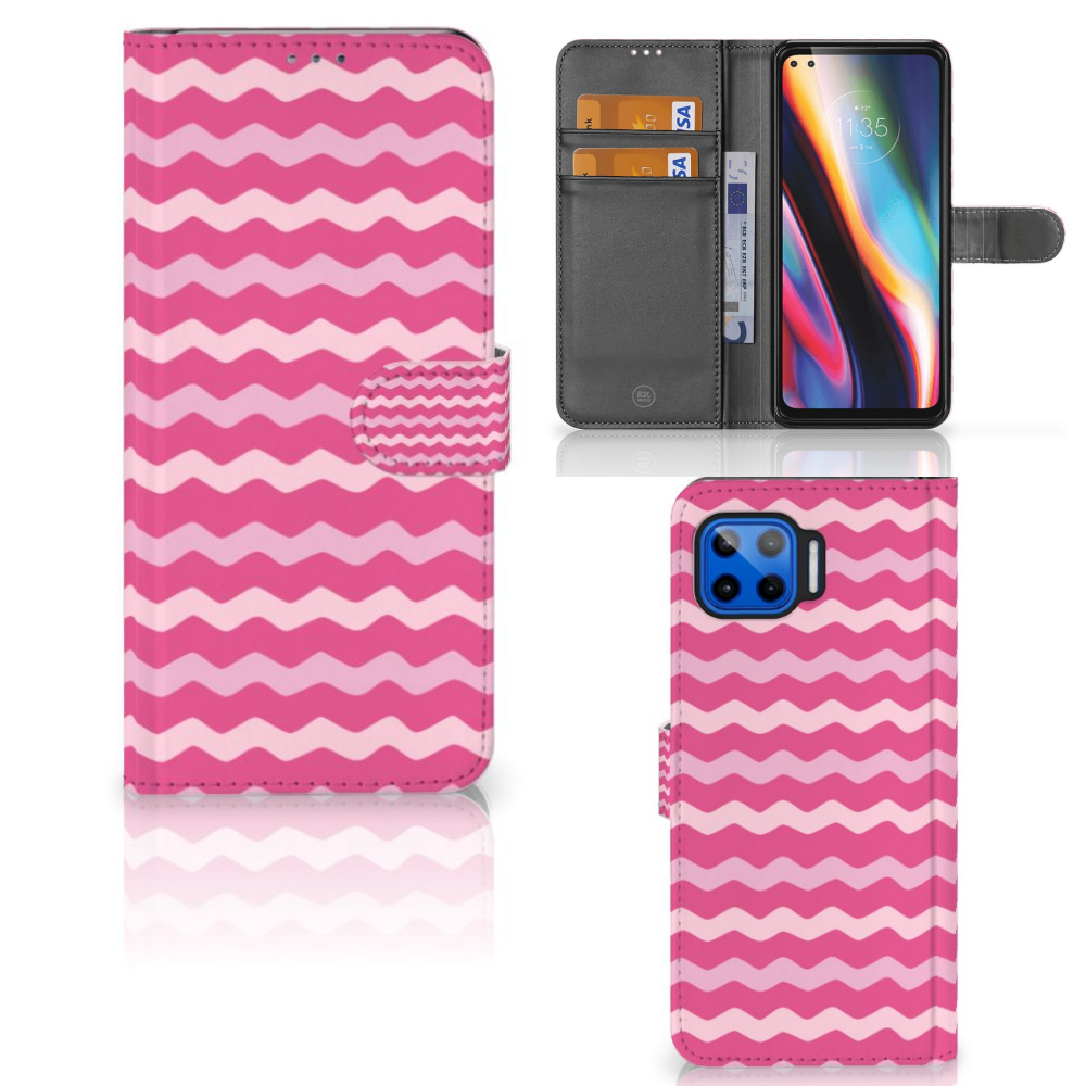 Motorola Moto G 5G Plus Telefoon Hoesje Waves Pink