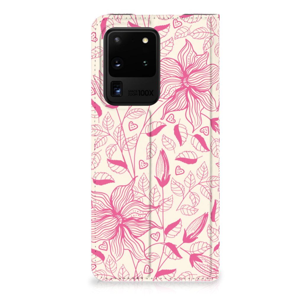 Samsung Galaxy S20 Ultra Smart Cover Pink Flowers - B2C Telecom