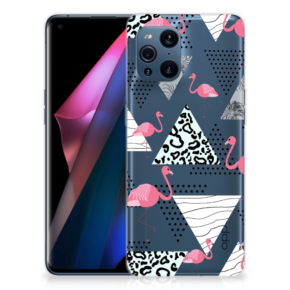 OPPO Find X3 | X3 Pro TPU Hoesje Flamingo Triangle