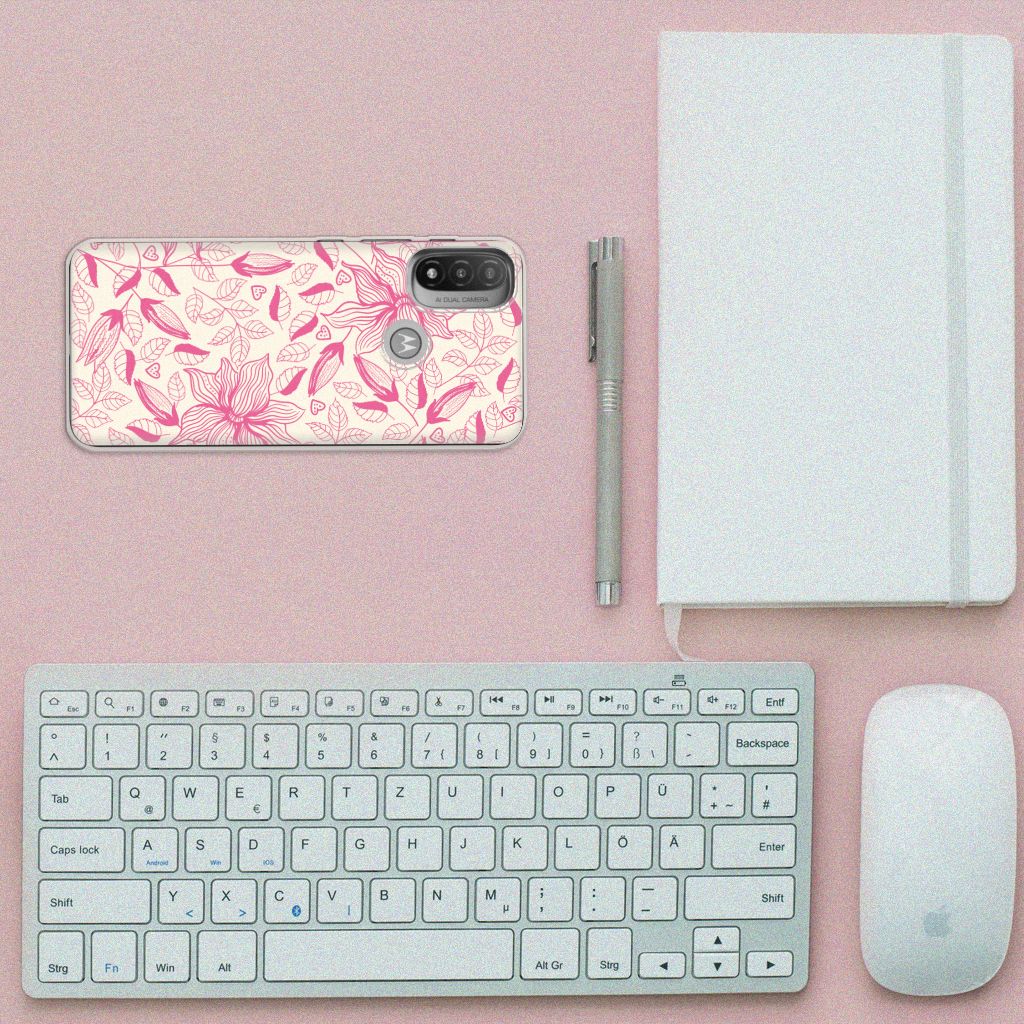 Motorola Moto E20 | E40 TPU Case Pink Flowers