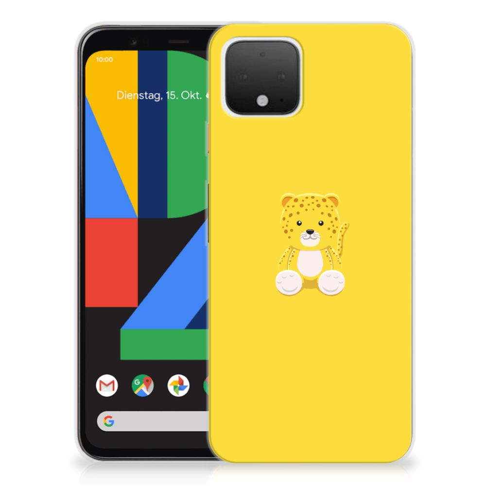 Google Pixel 4 Telefoonhoesje met Naam Baby Leopard