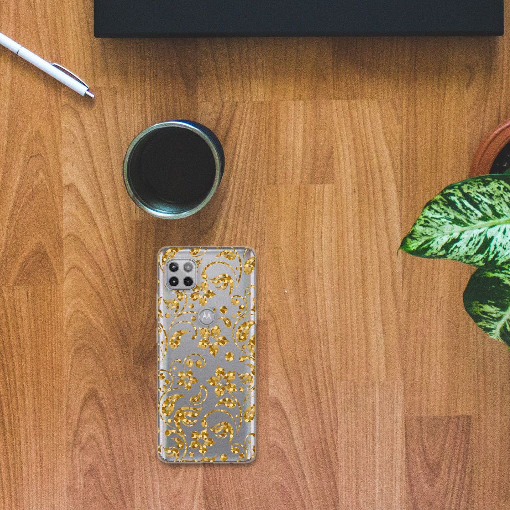Motorola Moto G 5G TPU Case Gouden Bloemen B2C Telecom