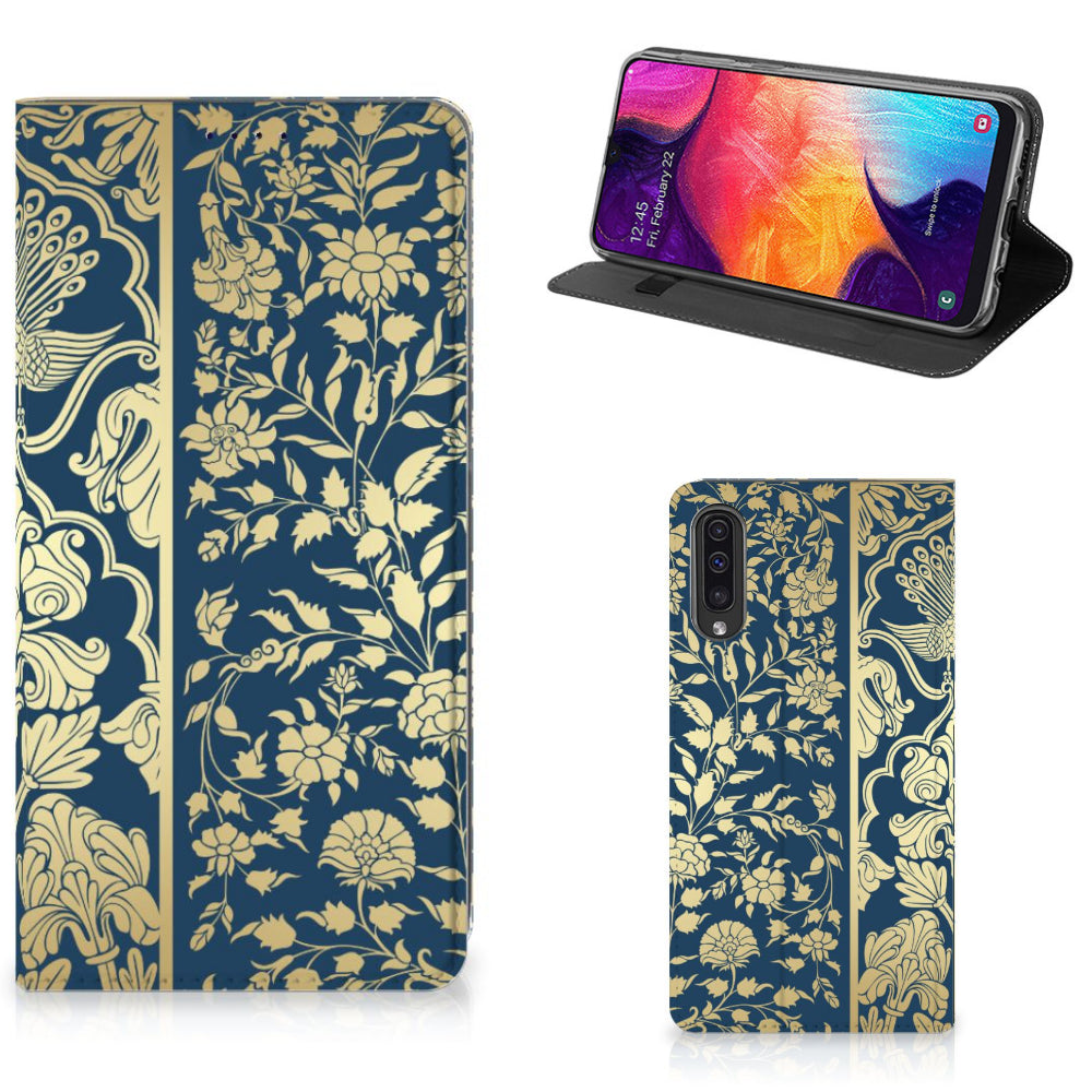 Samsung Galaxy A50 Smart Cover Beige Flowers