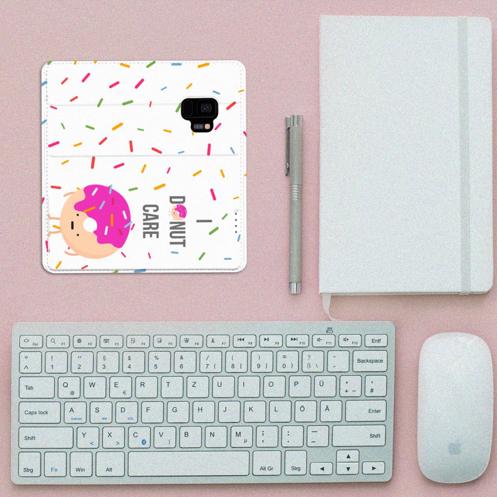 Samsung Galaxy S9 Flip Style Cover Donut Roze
