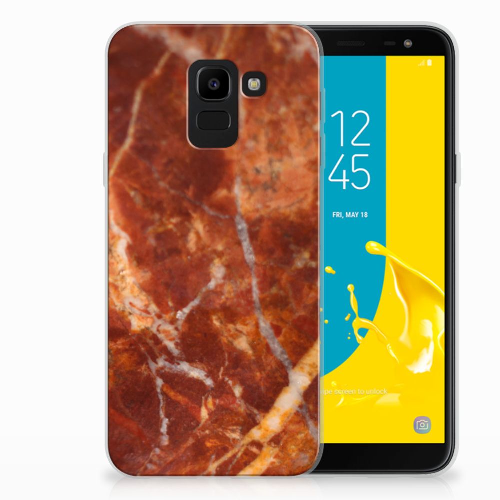 Samsung Galaxy J6 2018 TPU Siliconen Hoesje Marmer Bruin