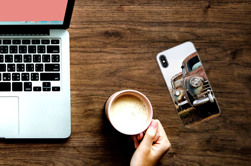 Apple iPhone Xs Max Siliconen Hoesje met foto Vintage Auto