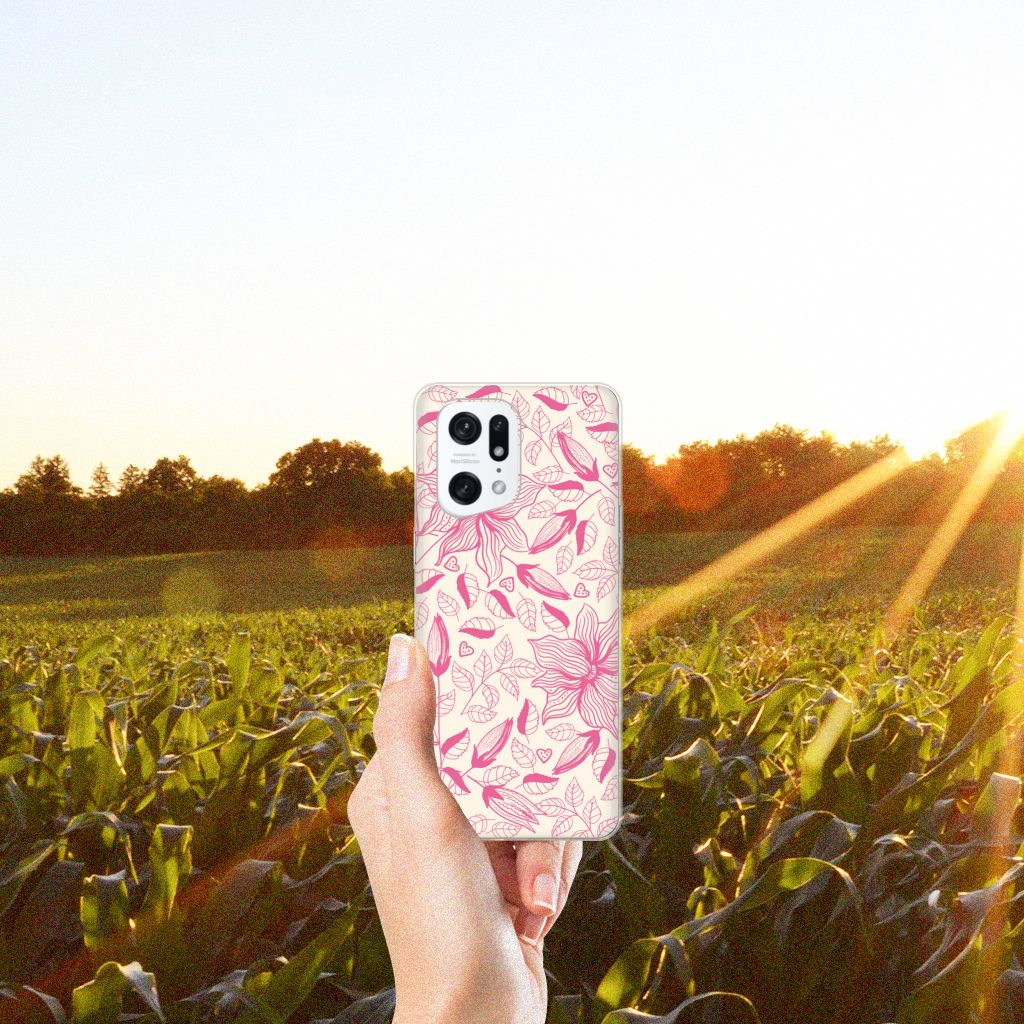 OPPO Find X5 Pro TPU Case Pink Flowers B2C Telecom