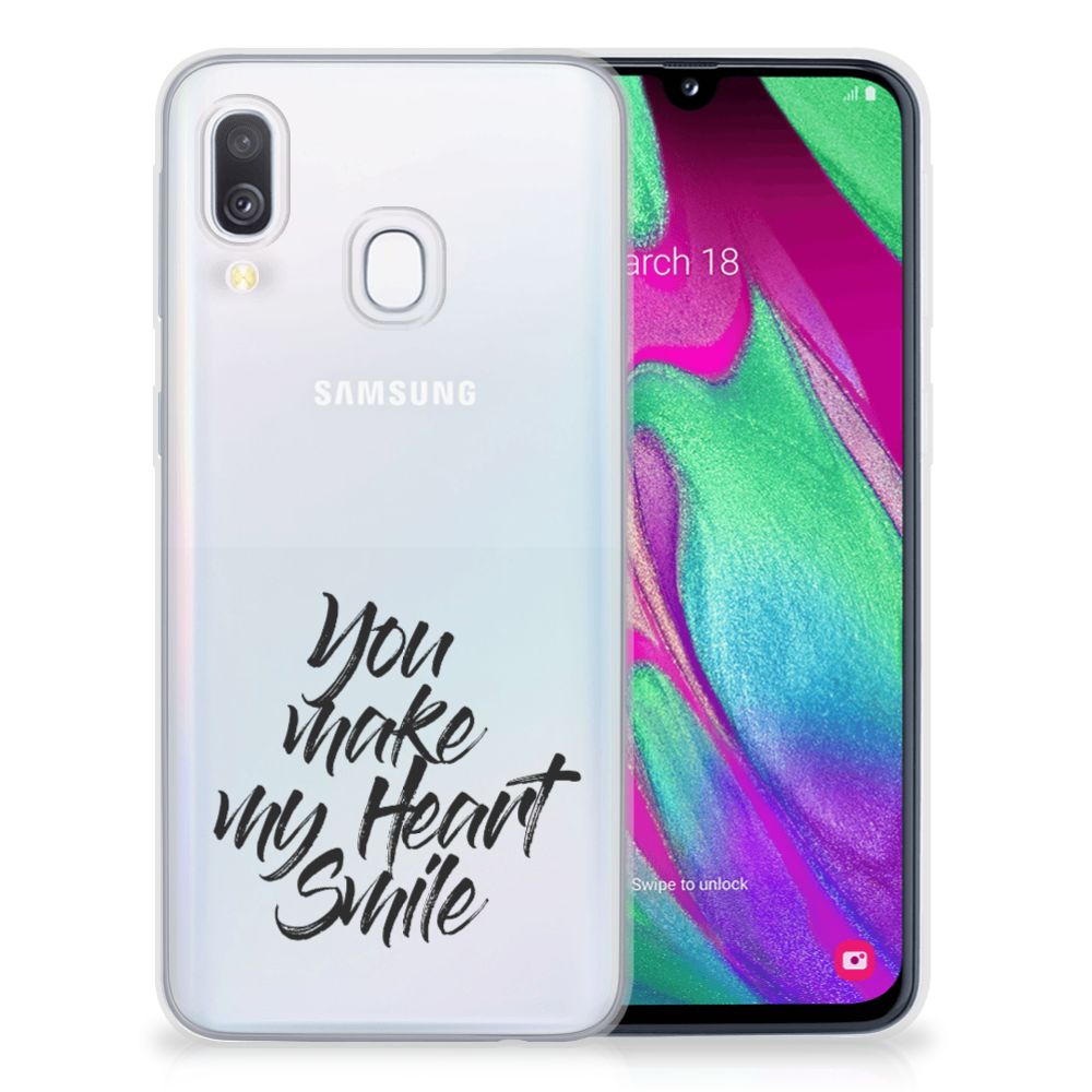 Samsung Galaxy A40 Siliconen hoesje met naam Heart Smile