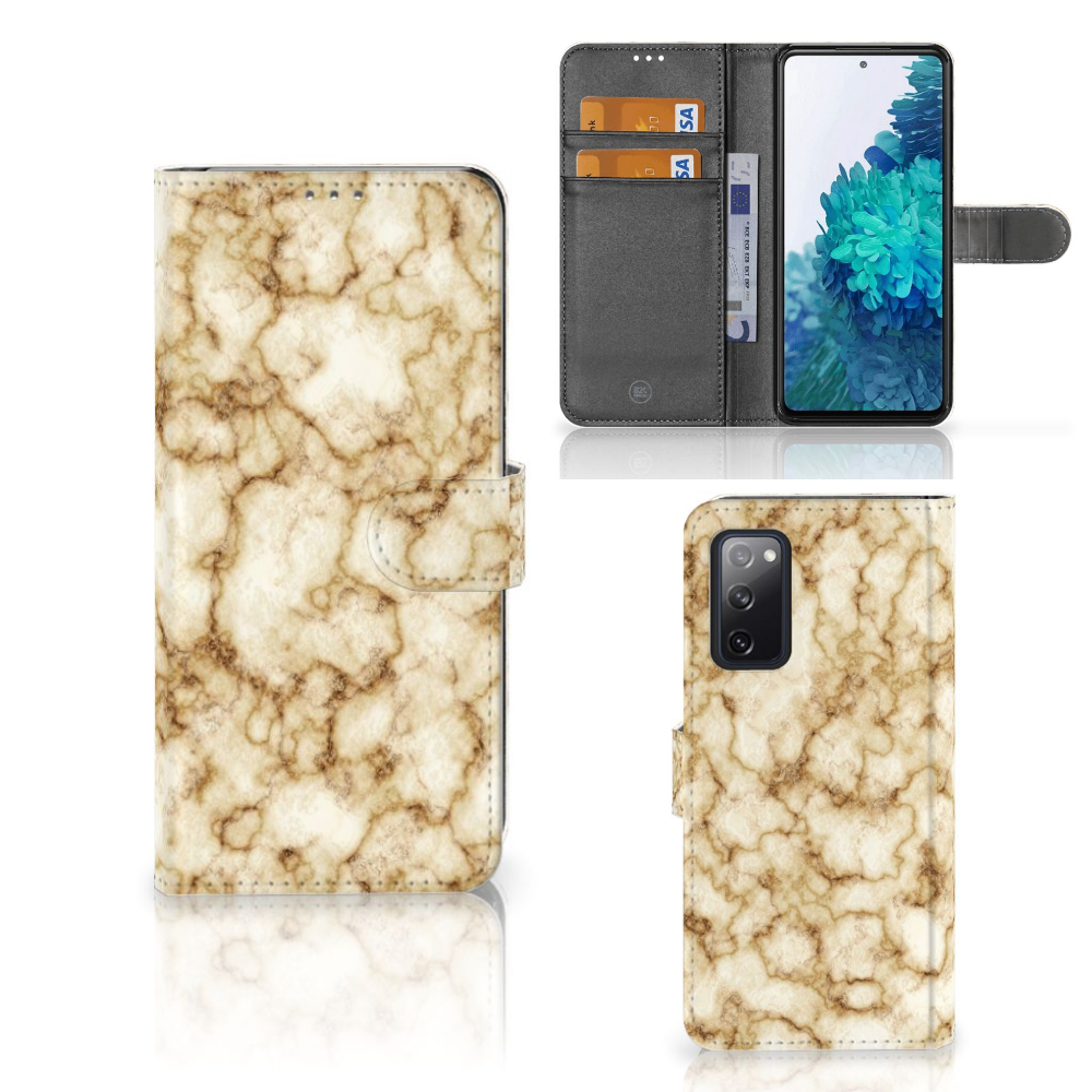 Samsung Galaxy S20 FE Bookcase Marmer Goud