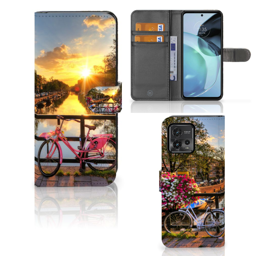 Motorola Moto G72 Flip Cover Amsterdamse Grachten