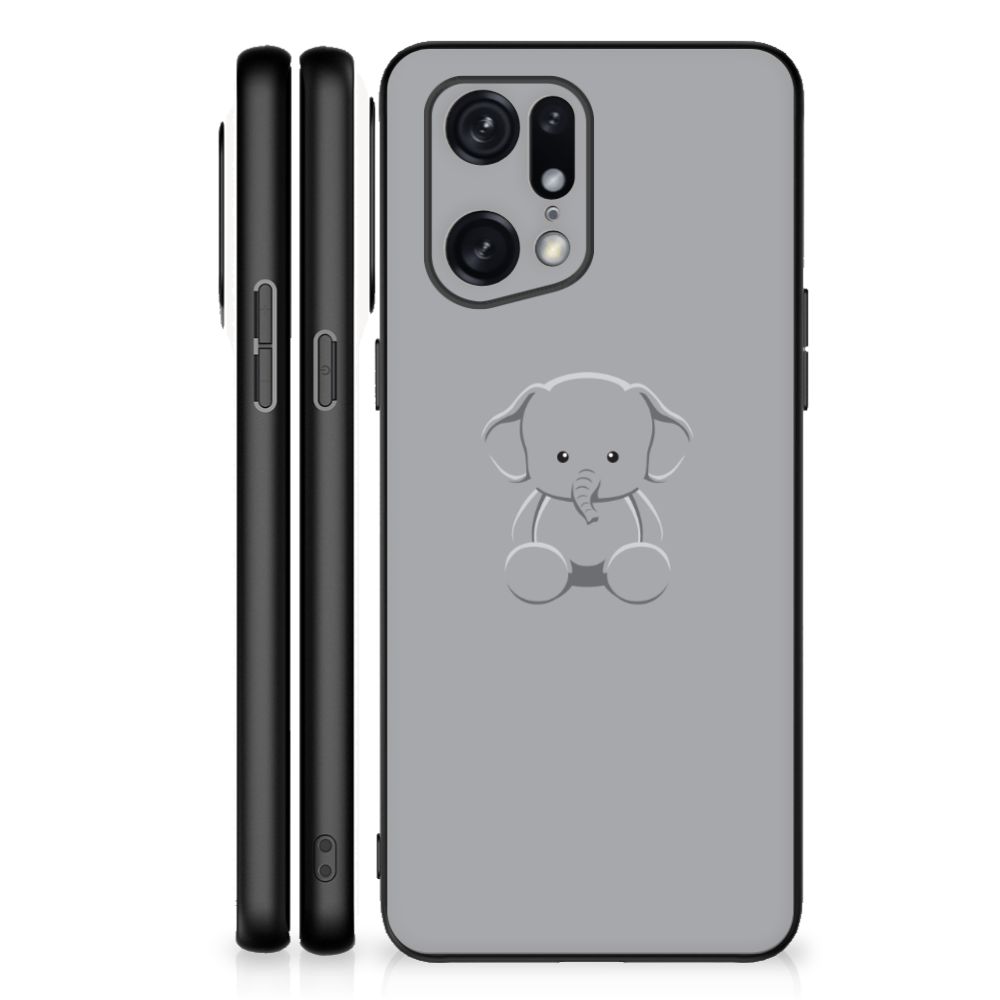 OPPO Find X5 Pro Hoesje Grijs Baby Olifant B2C Telecom