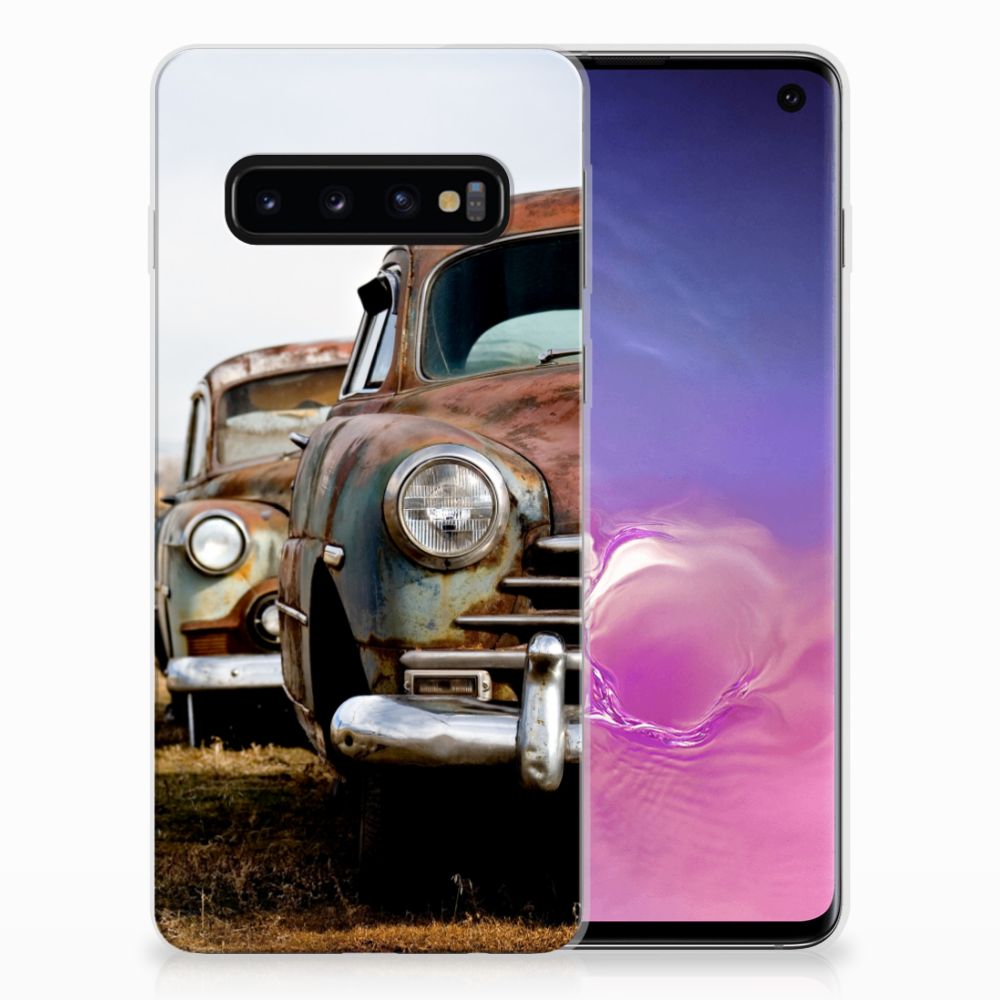 Samsung Galaxy S10 Siliconen Hoesje met foto Vintage Auto