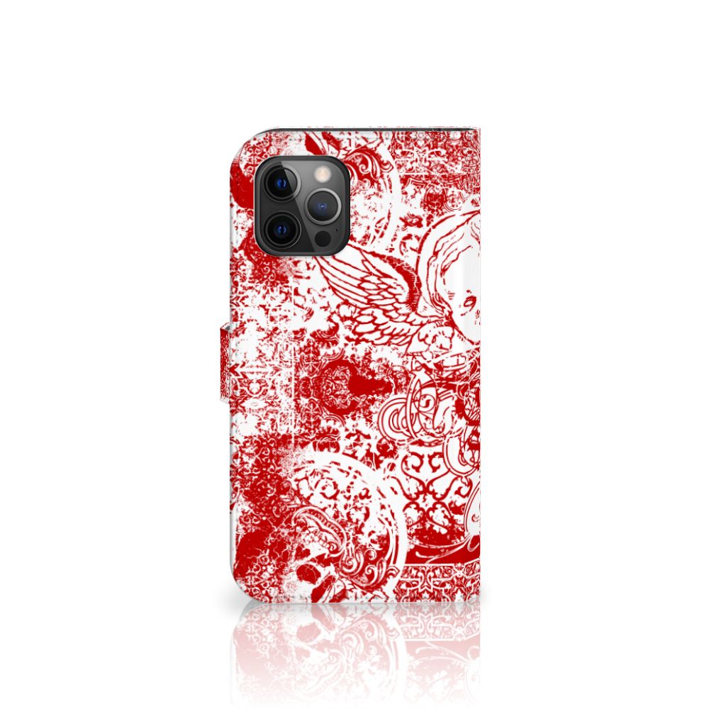 Telefoonhoesje met Naam Apple iPhone 12 Pro Max Angel Skull Rood
