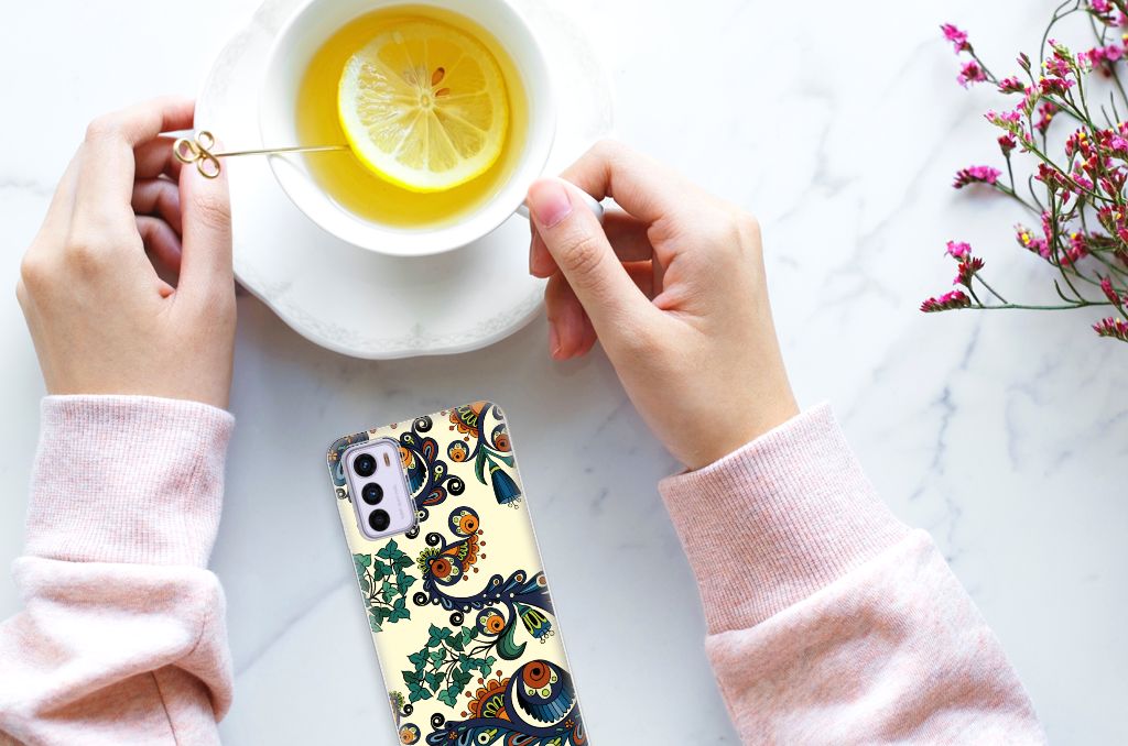 Siliconen Hoesje Motorola Moto G42 Barok Flower B2C Telecom