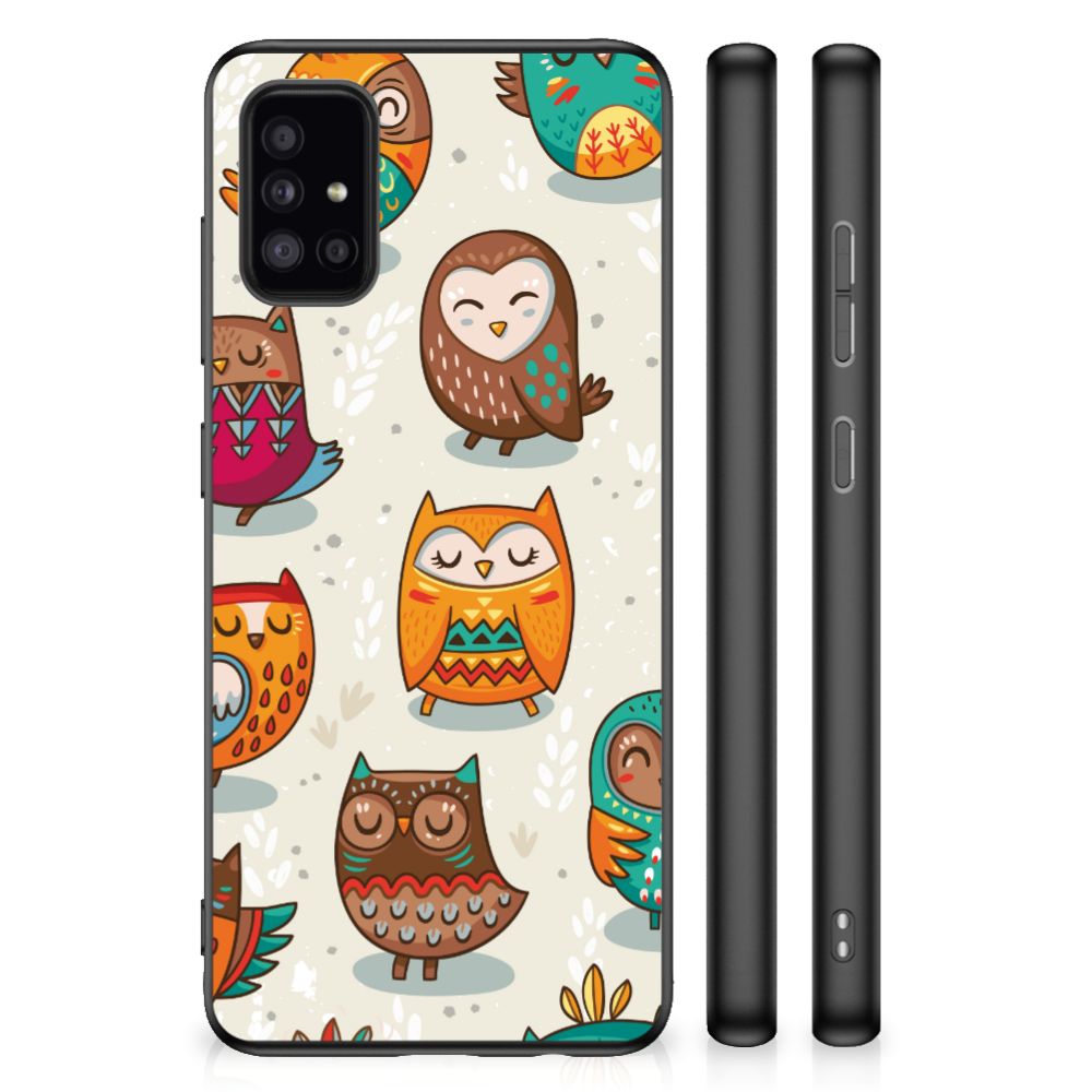 Samsung Galaxy A51 Back Cover Vrolijke Uilen