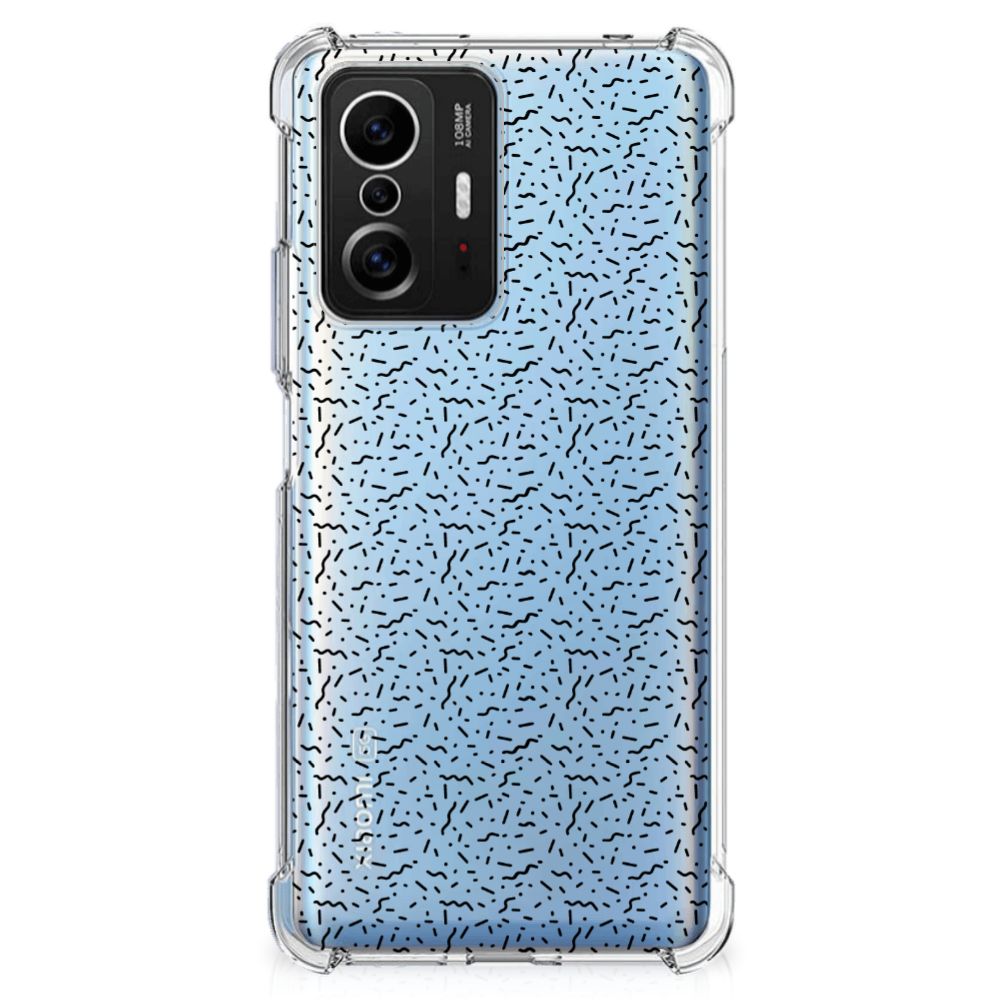Xiaomi 11T | 11T Pro Doorzichtige Silicone Hoesje Stripes Dots