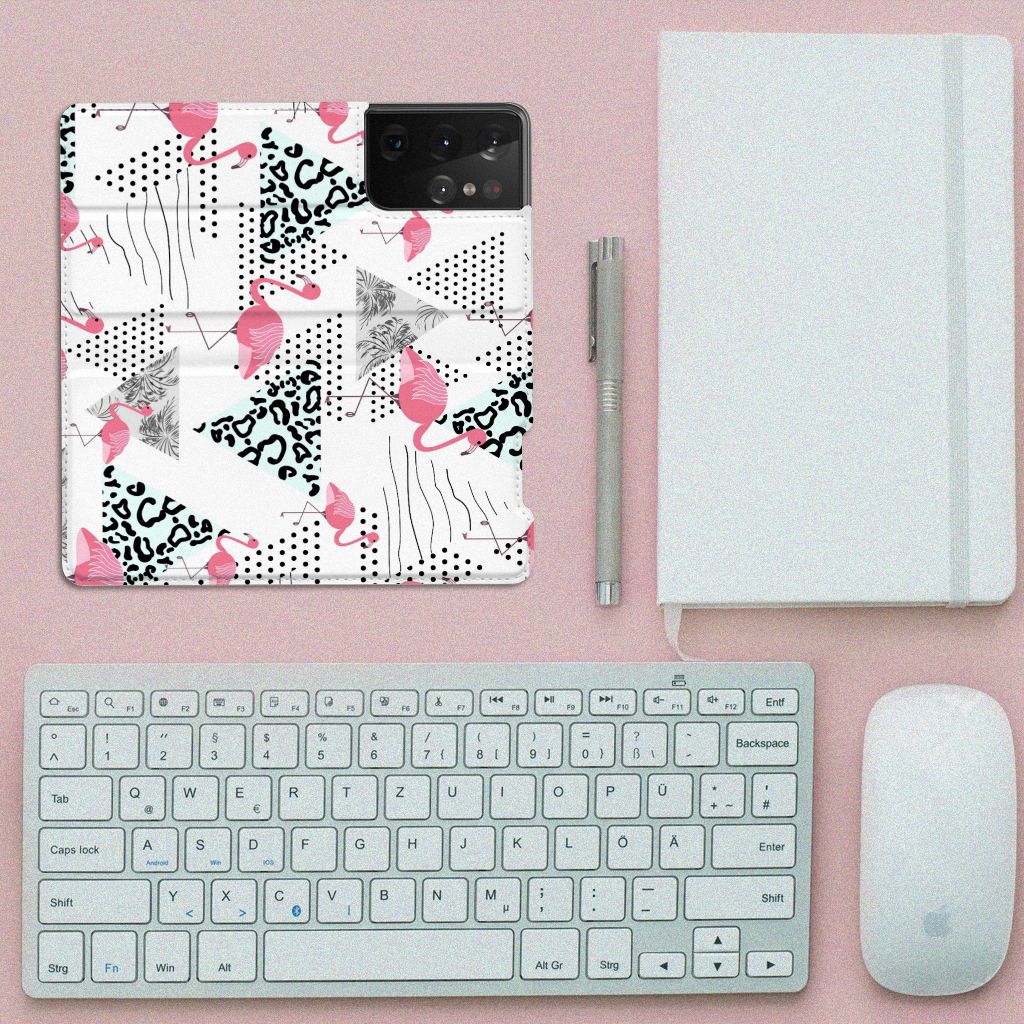 Samsung Galaxy S21 Ultra Hoesje maken Flamingo Triangle - B2C Telecom