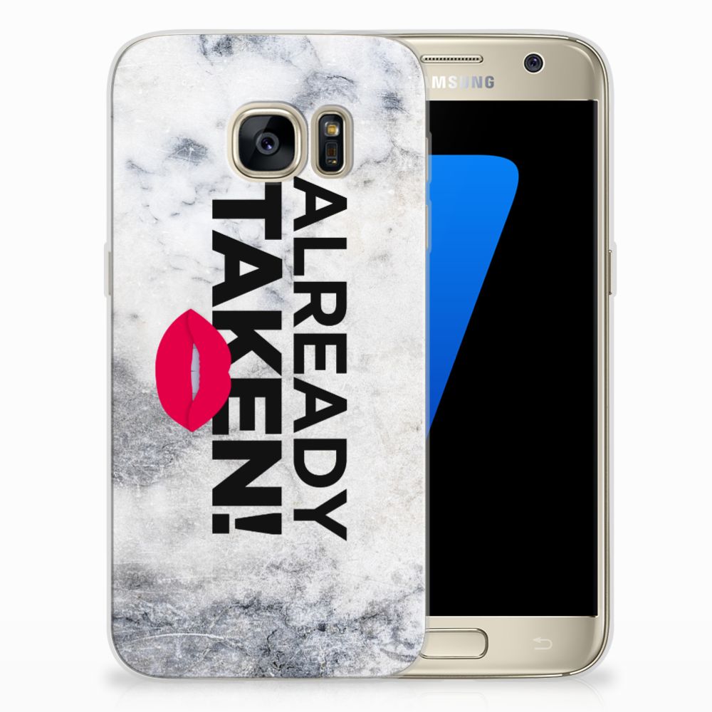 Samsung Galaxy S7 Siliconen hoesje met naam Already Taken White