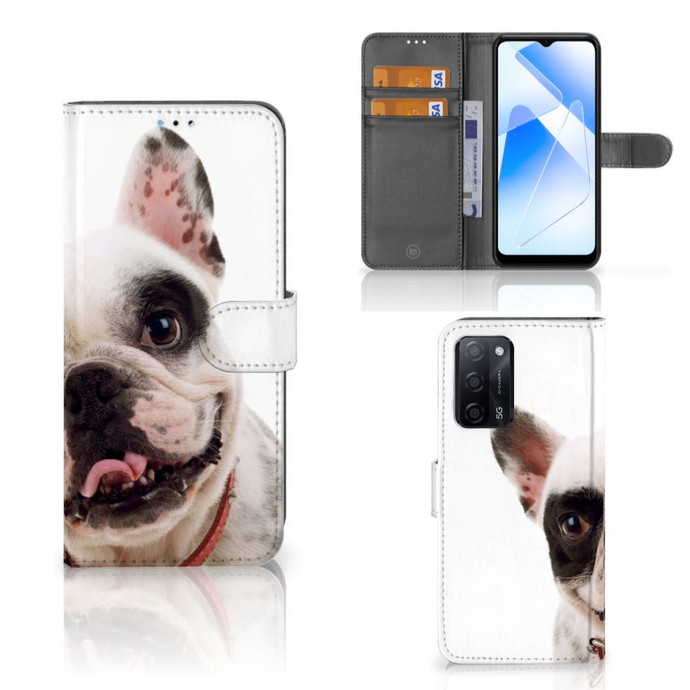 OPPO A16/A16s/A54s Telefoonhoesje met Pasjes Franse Bulldog